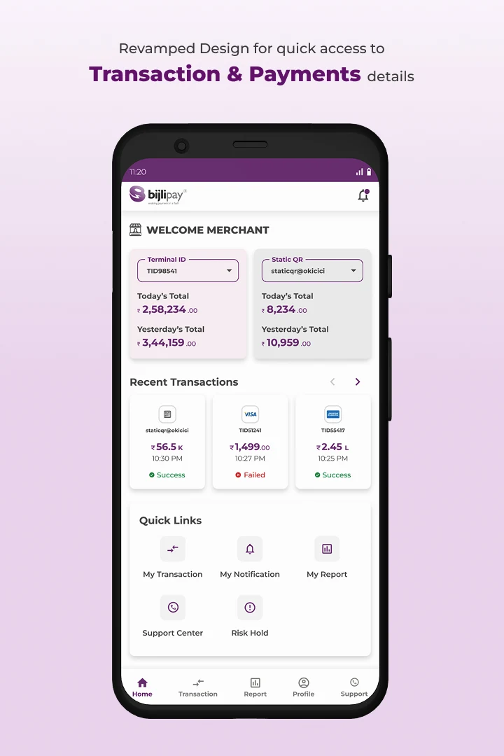 Track your Transaction & Payments details