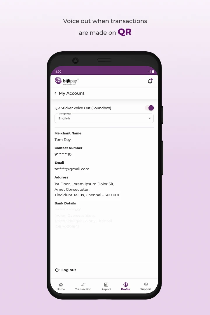 Voice out feature for your static QR transactions